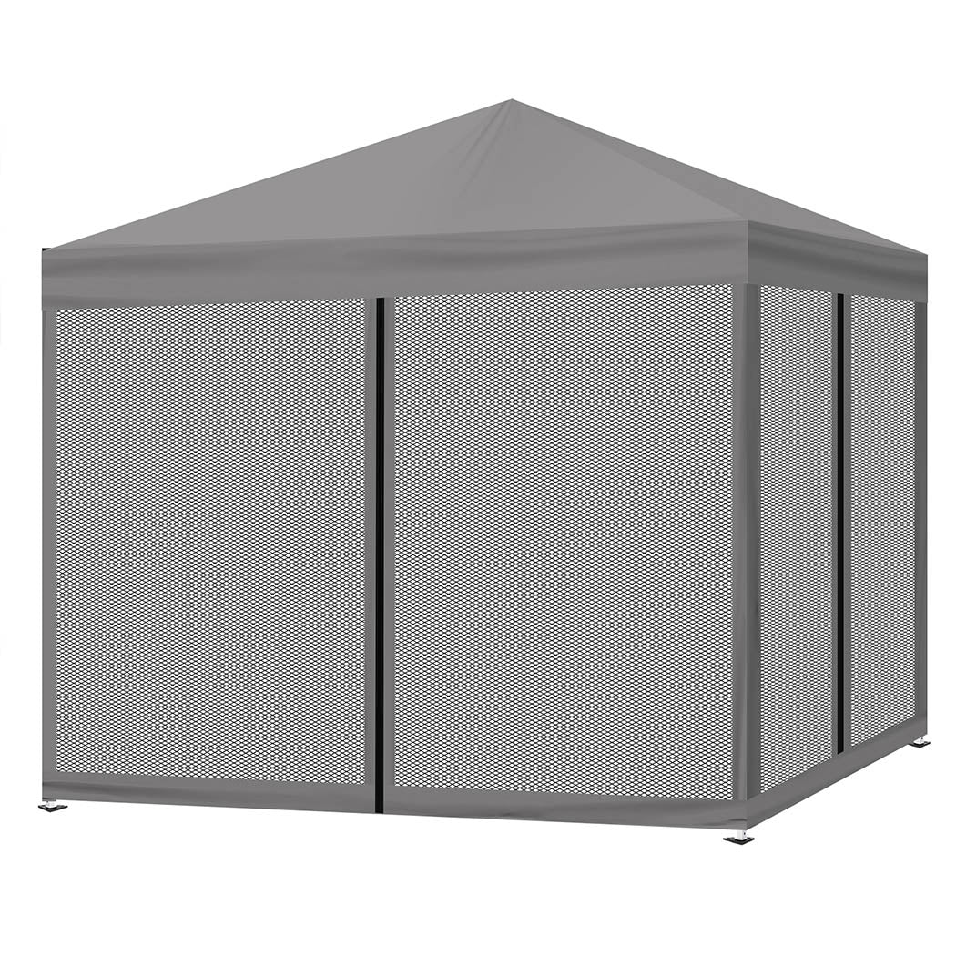 Mountview Gazebo 3x3m Pop Up Marquee Grey-1942352879176257536