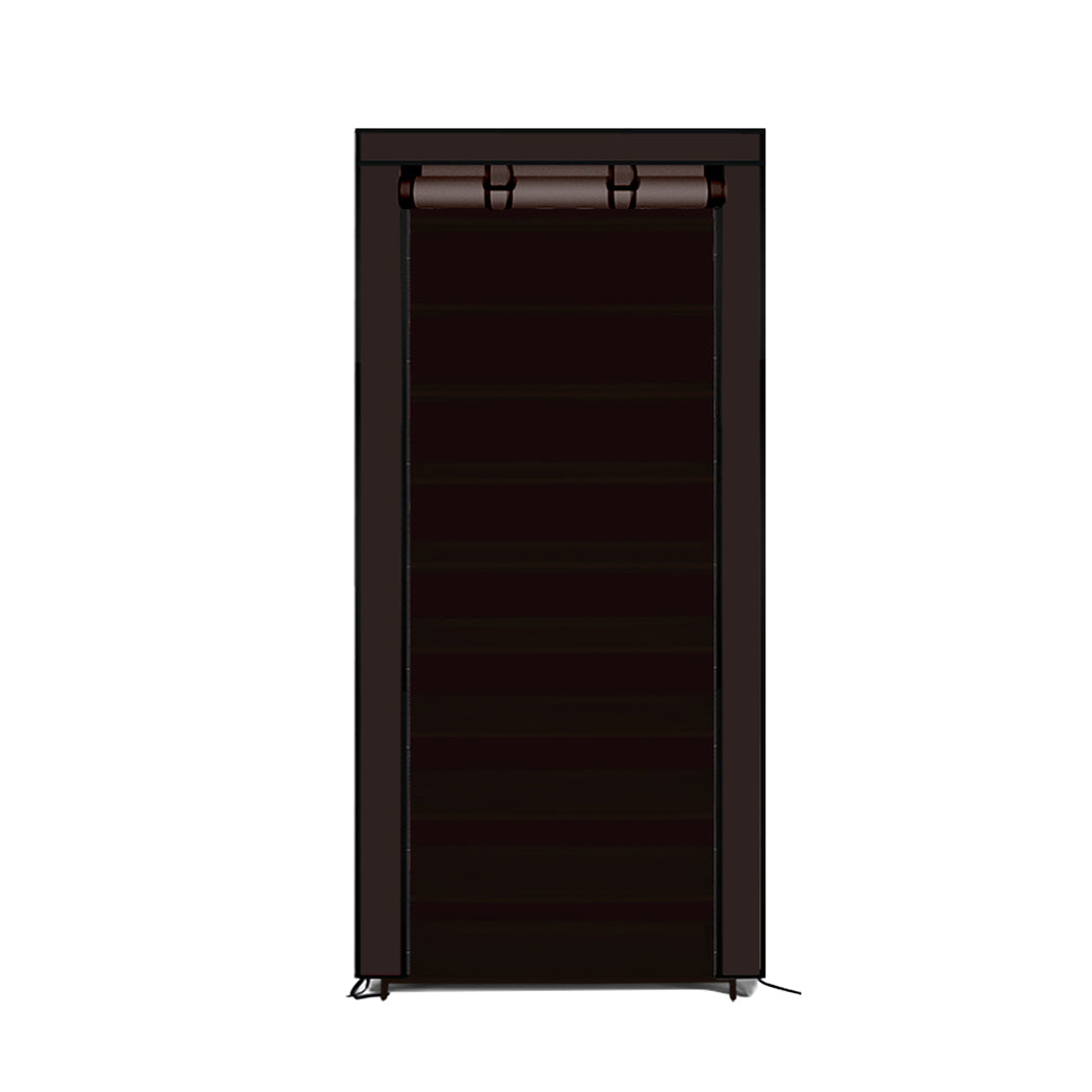 Levede 10 Tier Shoe Rack Portable Storage Brown-1942353125738418176