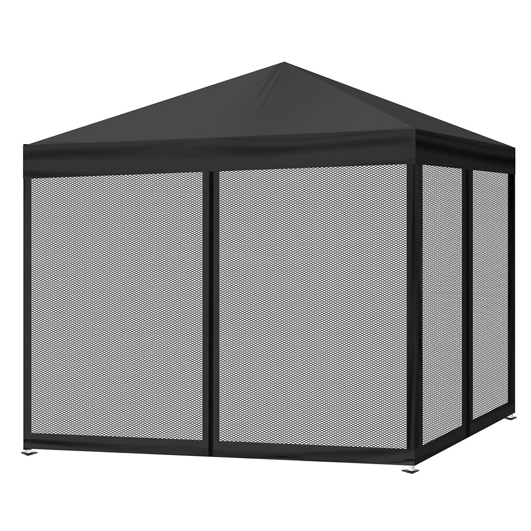 Mountview Gazebo Pop Up Marquee Outdoor Black-1942352878991708160