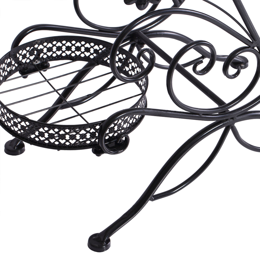 Levede Plant Stand Outdoor Indoor Metal Black-1942353737502822403