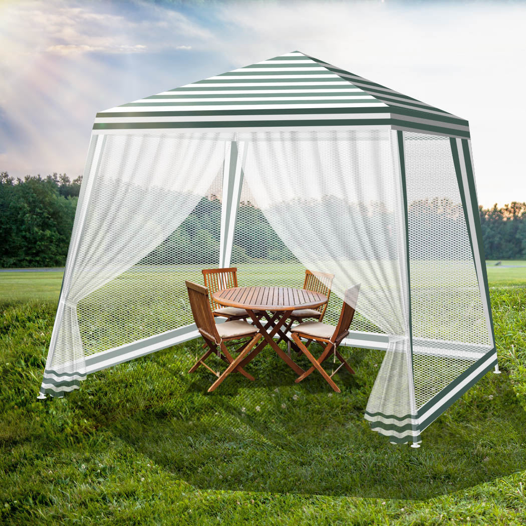 Mountview Gazebo Marquee 3x3m Mesh Side-1942352868027797511
