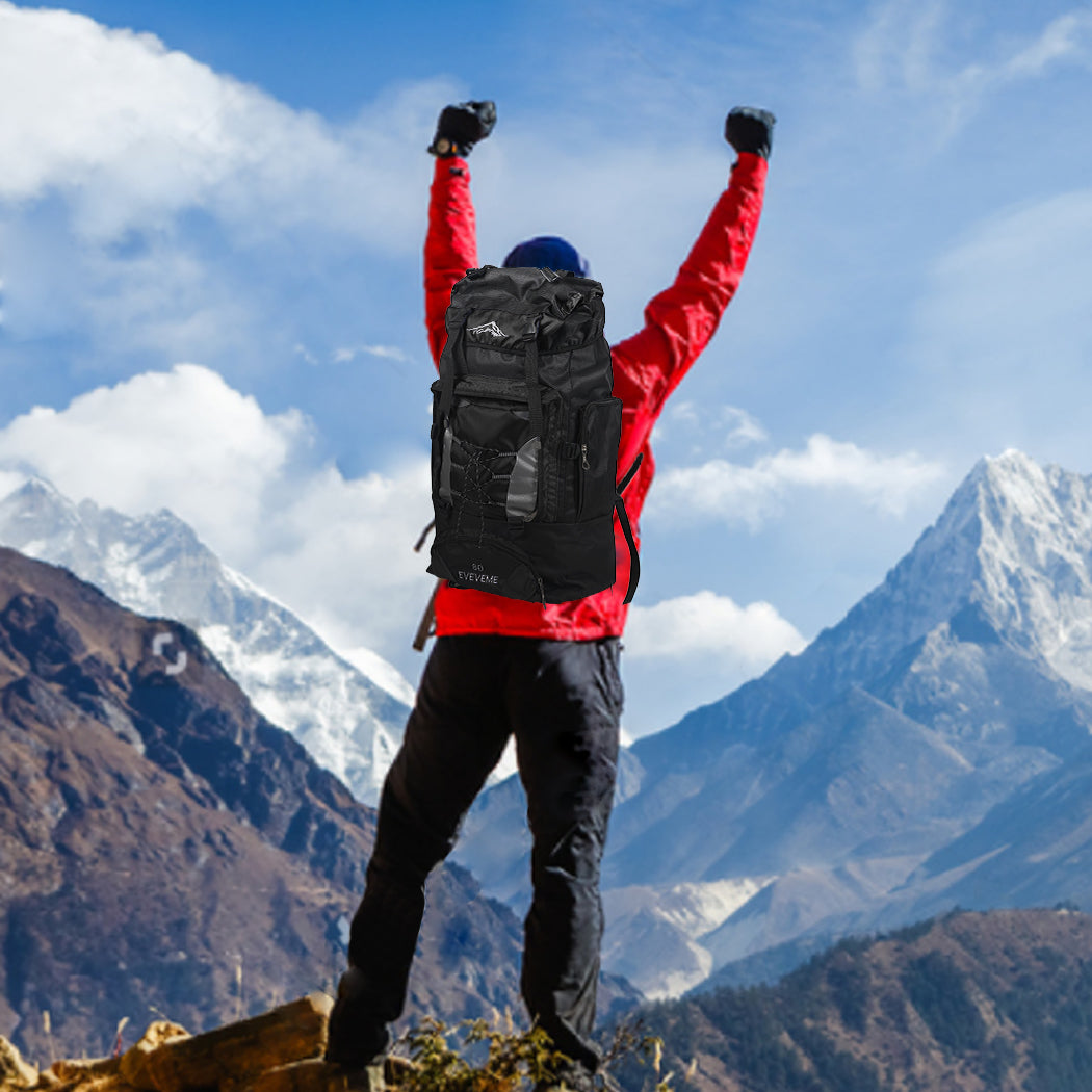 Military Backpack Tactical Hiking Camping Black-1942352867222491143