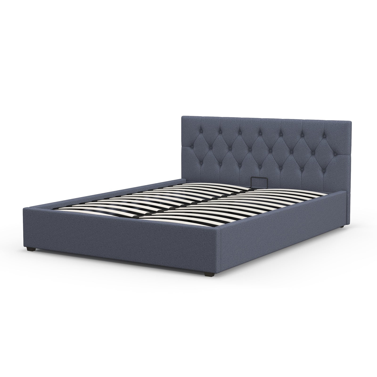 Milano Capri Luxury Gas Lift Bed With Headboard (Model 3) - Charcoal No.35 - Single-1940198447911145472