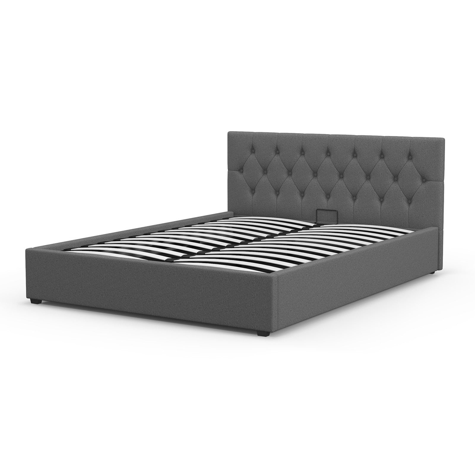 Milano Capri Luxury Gas Lift Bed With Headboard (Model 3) - Grey No.28 - King Single-1940198438557847552