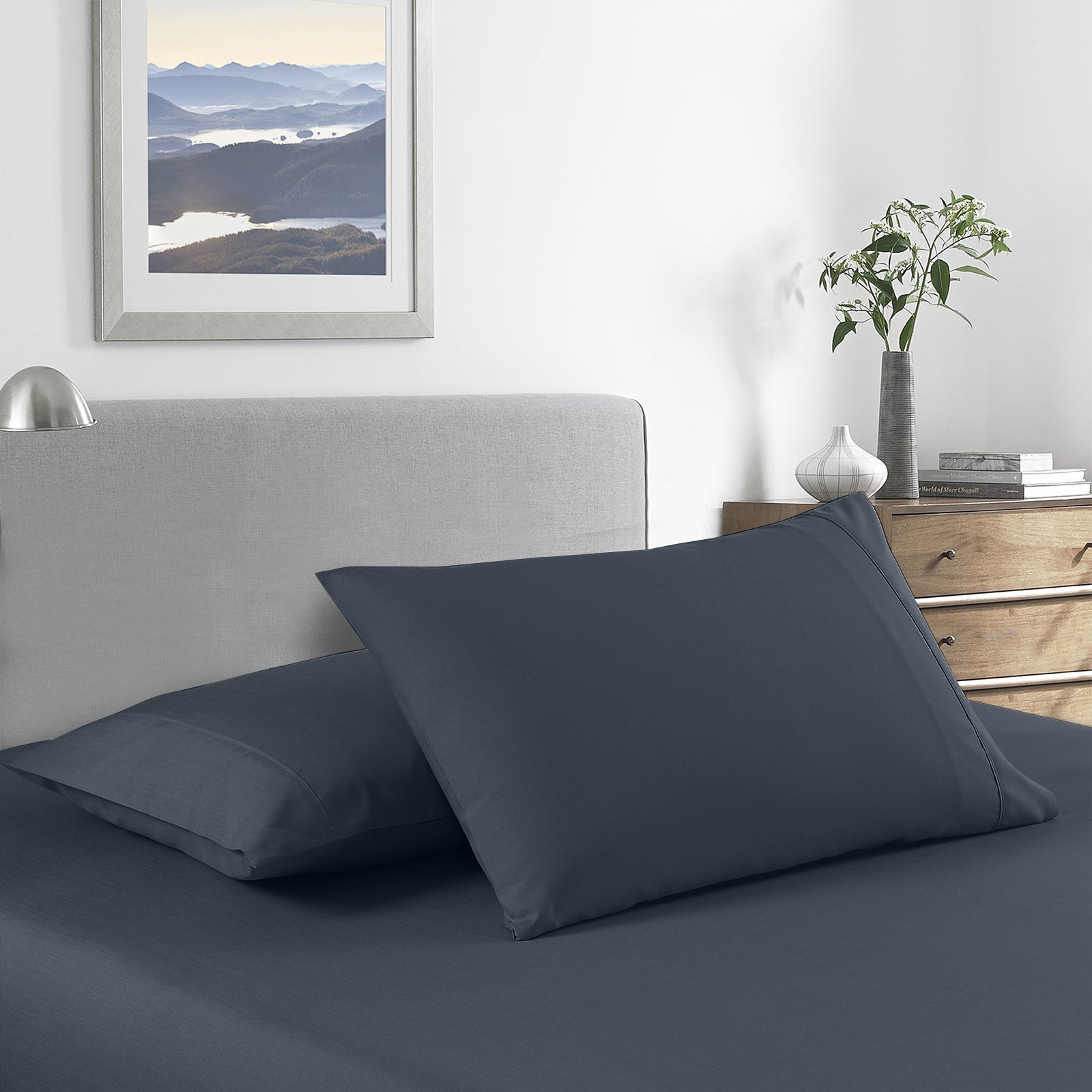 Royal Comfort Bamboo Cooling 2000TC Sheet Set Queen - Charcoal-1940198428160167937