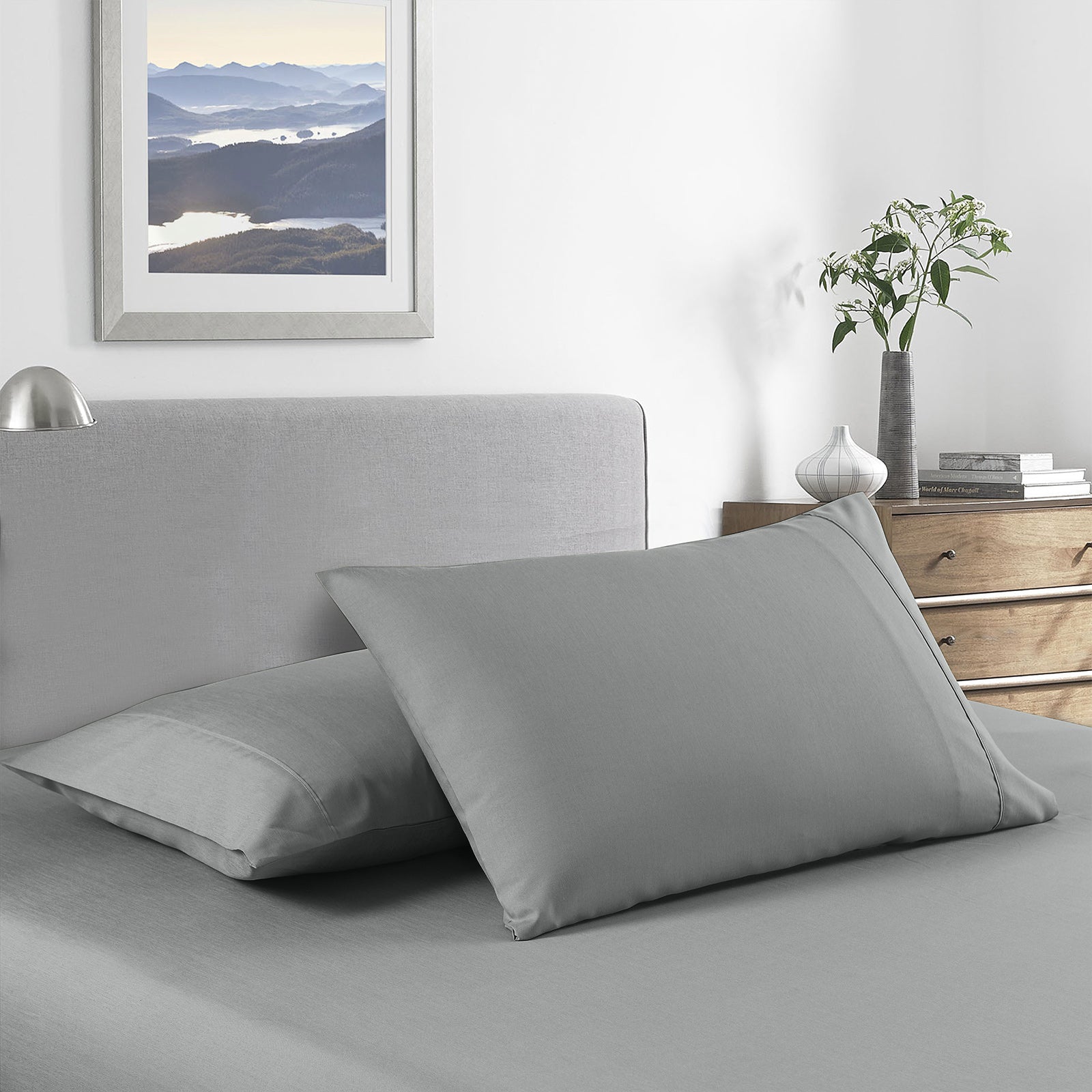 Royal Comfort Bamboo Cooling 2000TC Sheet Set King - Mid Grey-1929686787173781505