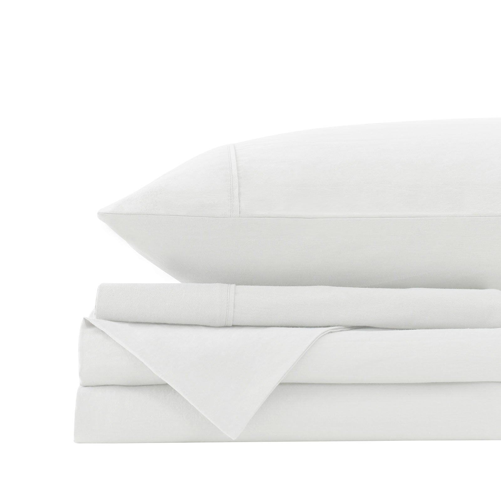 Royal Comfort Vintage Washed 100% Cotton Sheet Set King - White-1927503913133674501