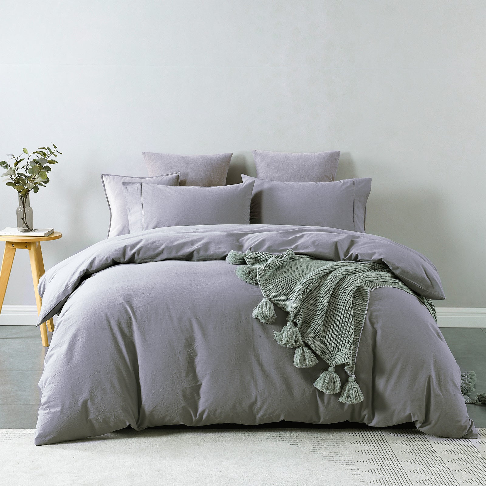 Royal Comfort Vintage Washed 100% Cotton Quilt Cover Set Bedding Ultra Soft-1927503929835393024