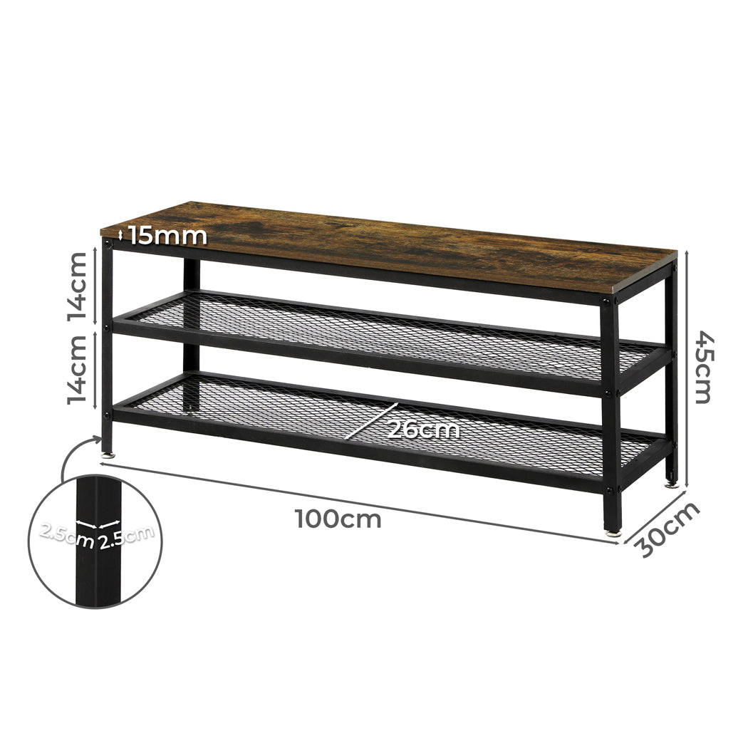 Levede 3-Tier Shoe Rack Bench 100cm-1942353136077377538
