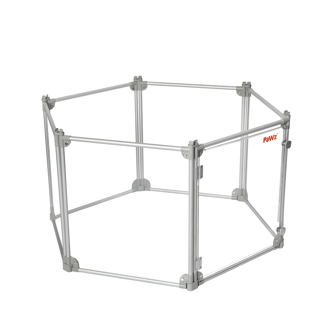 Pawz Pet Playpen Transparent Acrylic Clear Folding Dog Fence Kennel 6 Panel-1942353801956691968