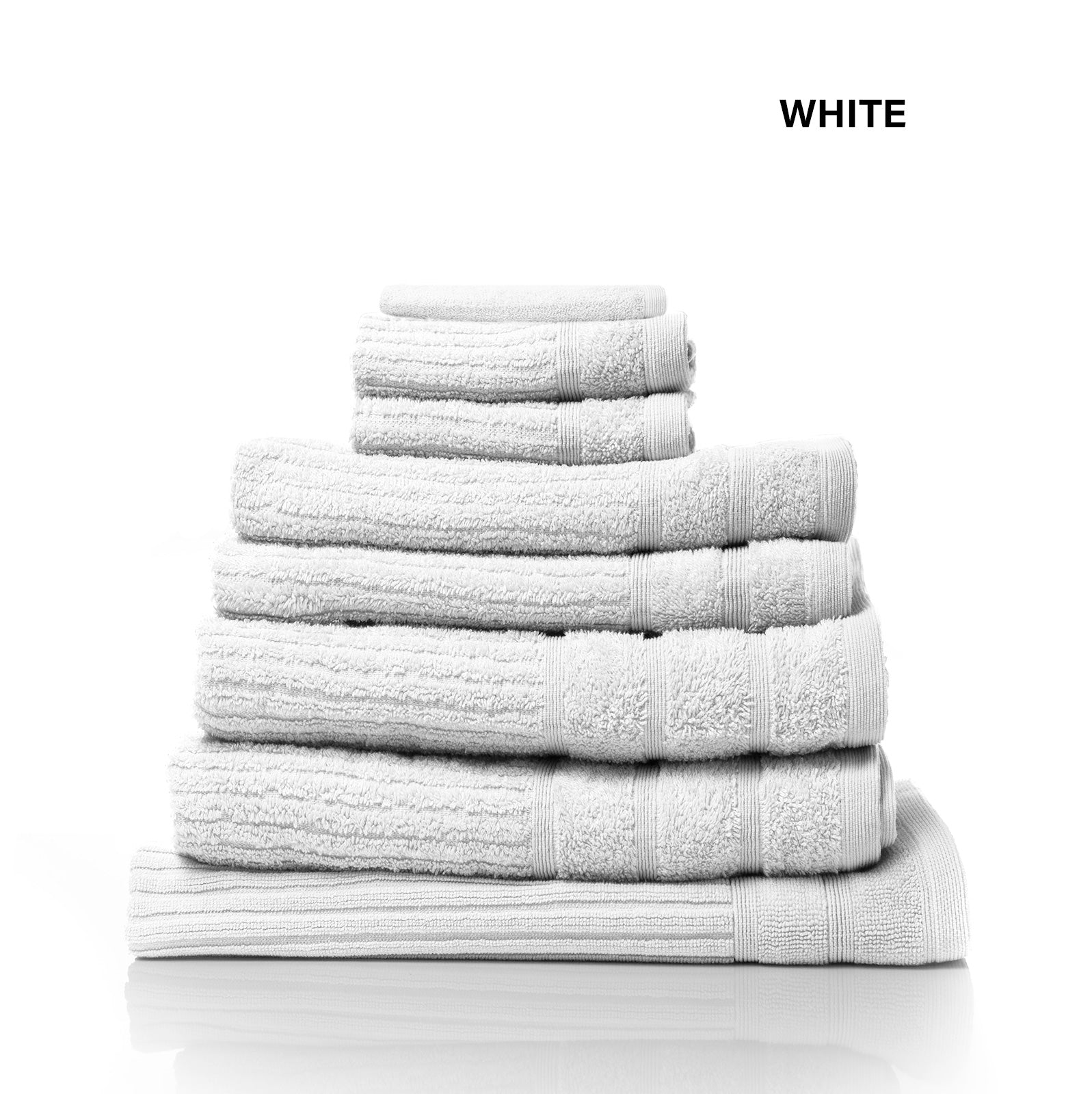 Royal Comfort Eden Egyptian Cotton 600 GSM 8 Piece Towel Pack White-1927503914513600516