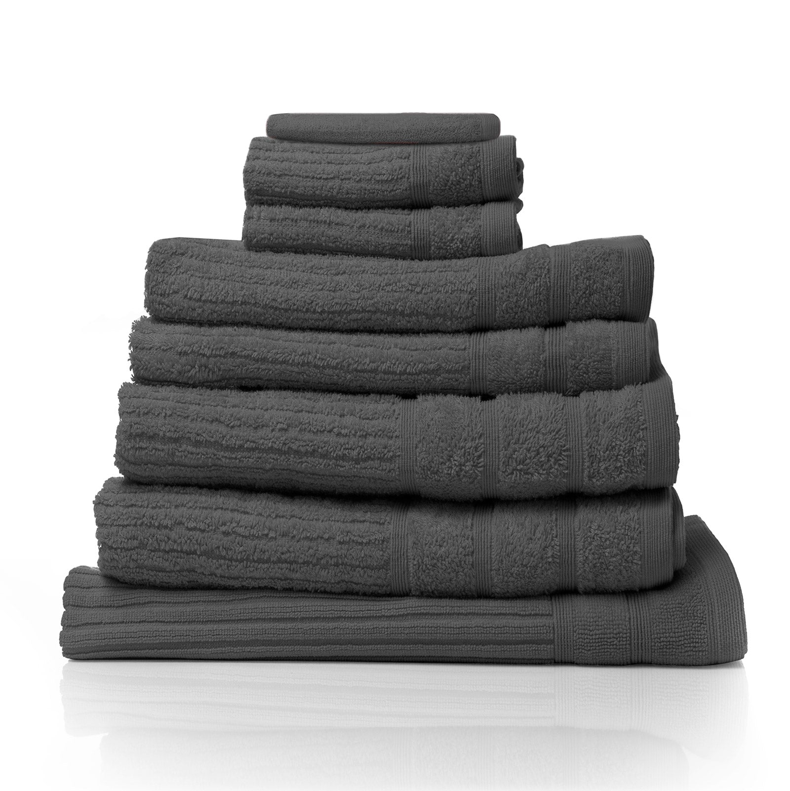 Royal Comfort Eden Egyptian Cotton 600 GSM 8 Piece Towel Pack Granite-1927503914698149888