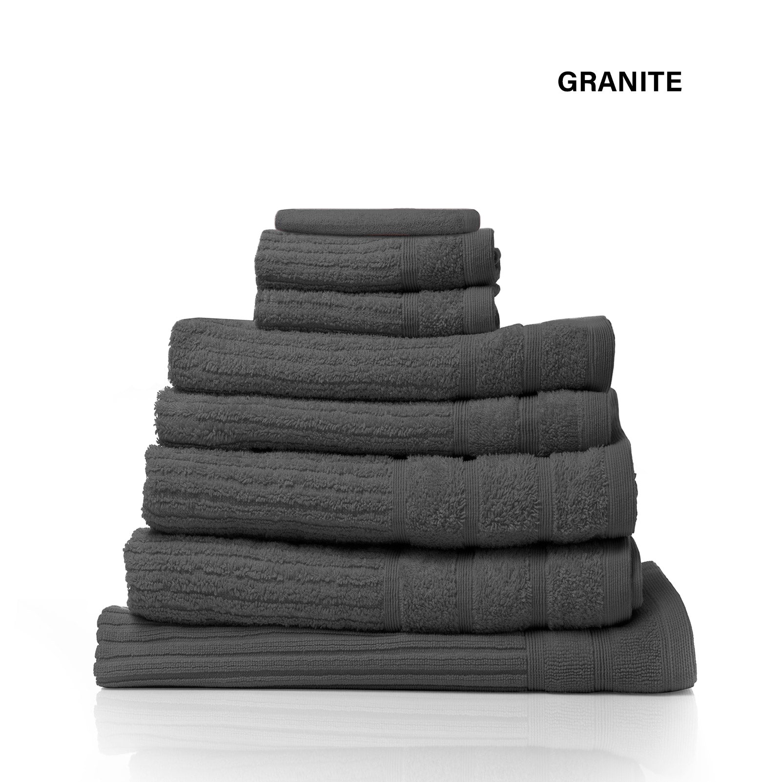 Royal Comfort Eden Egyptian Cotton 600 GSM 8 Piece Towel Pack Granite-1927503914698149892