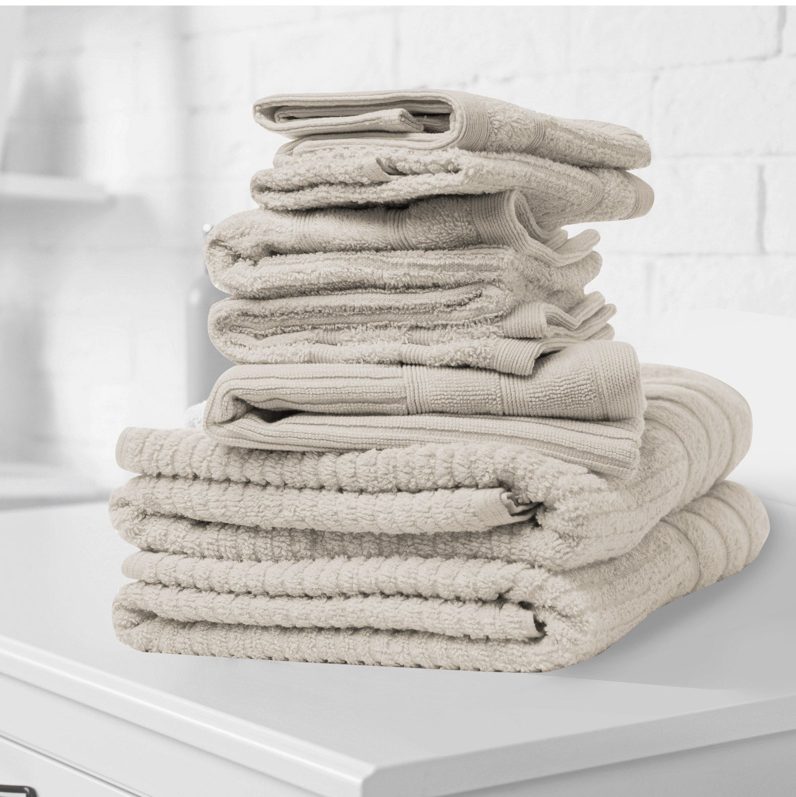 Royal Comfort Eden Egyptian Cotton 600 GSM 8 Piece Towel Pack Beige-1927503914920448001