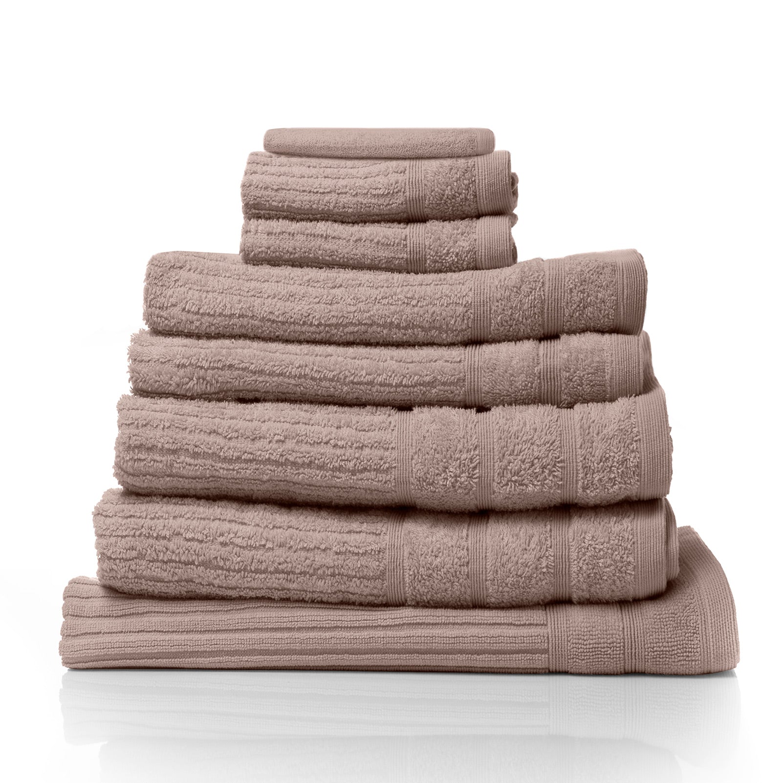 Royal Comfort Eden Egyptian Cotton 600 GSM 8 Piece Towel Pack Champagne Rose-1935488861178302464