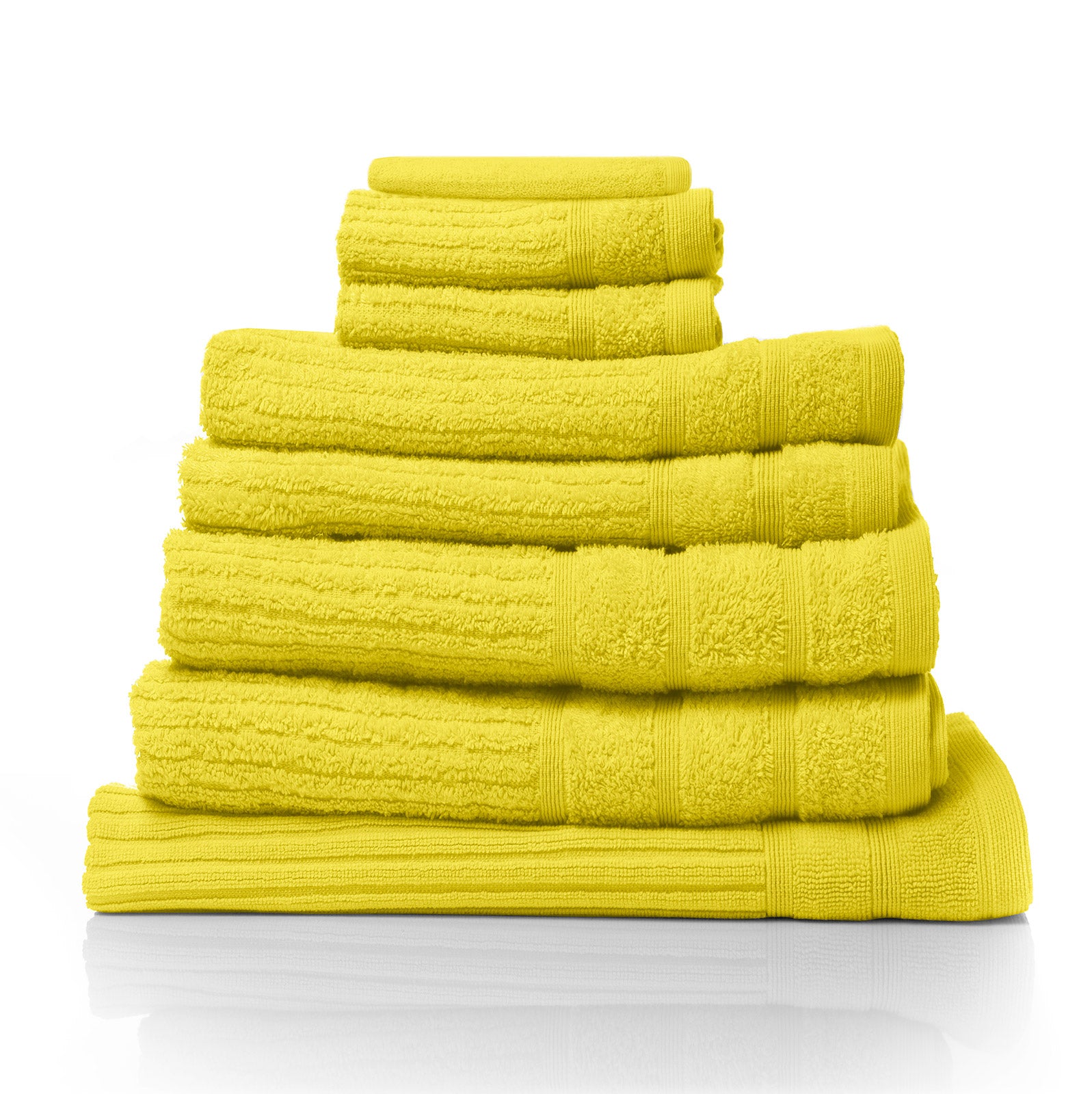 Royal Comfort Eden Egyptian Cotton 600 GSM 8 Piece Towel Pack Yellow-1919280823534751744