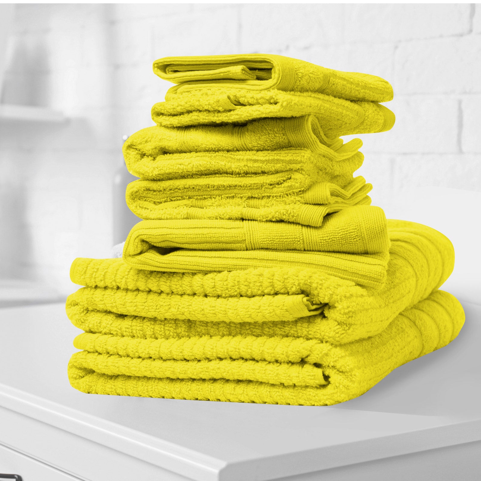 Royal Comfort Eden Egyptian Cotton 600 GSM 8 Piece Towel Pack Yellow-1919280823534751745