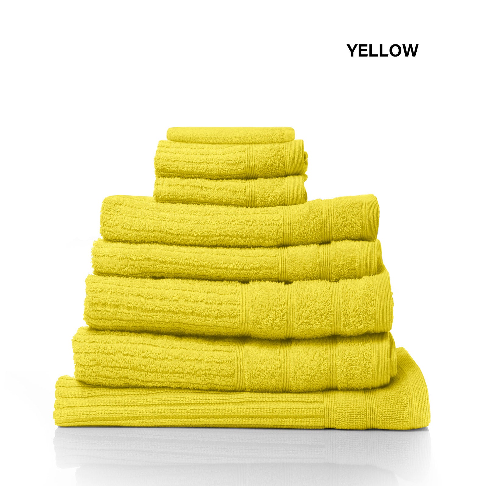 Royal Comfort Eden Egyptian Cotton 600 GSM 8 Piece Towel Pack Yellow-1919280823534751748