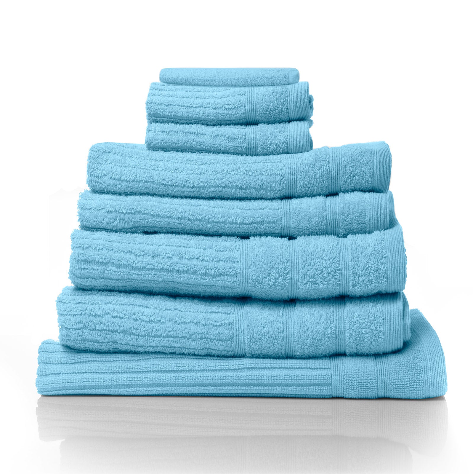 Royal Comfort Eden Egyptian Cotton 600 GSM 8 Piece Towel Pack Aqua-1927503915495067648