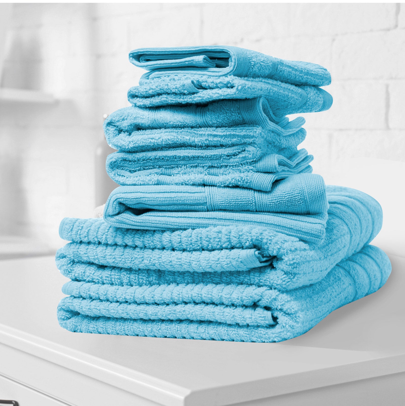 Royal Comfort Eden Egyptian Cotton 600 GSM 8 Piece Towel Pack Aqua-1927503915495067649