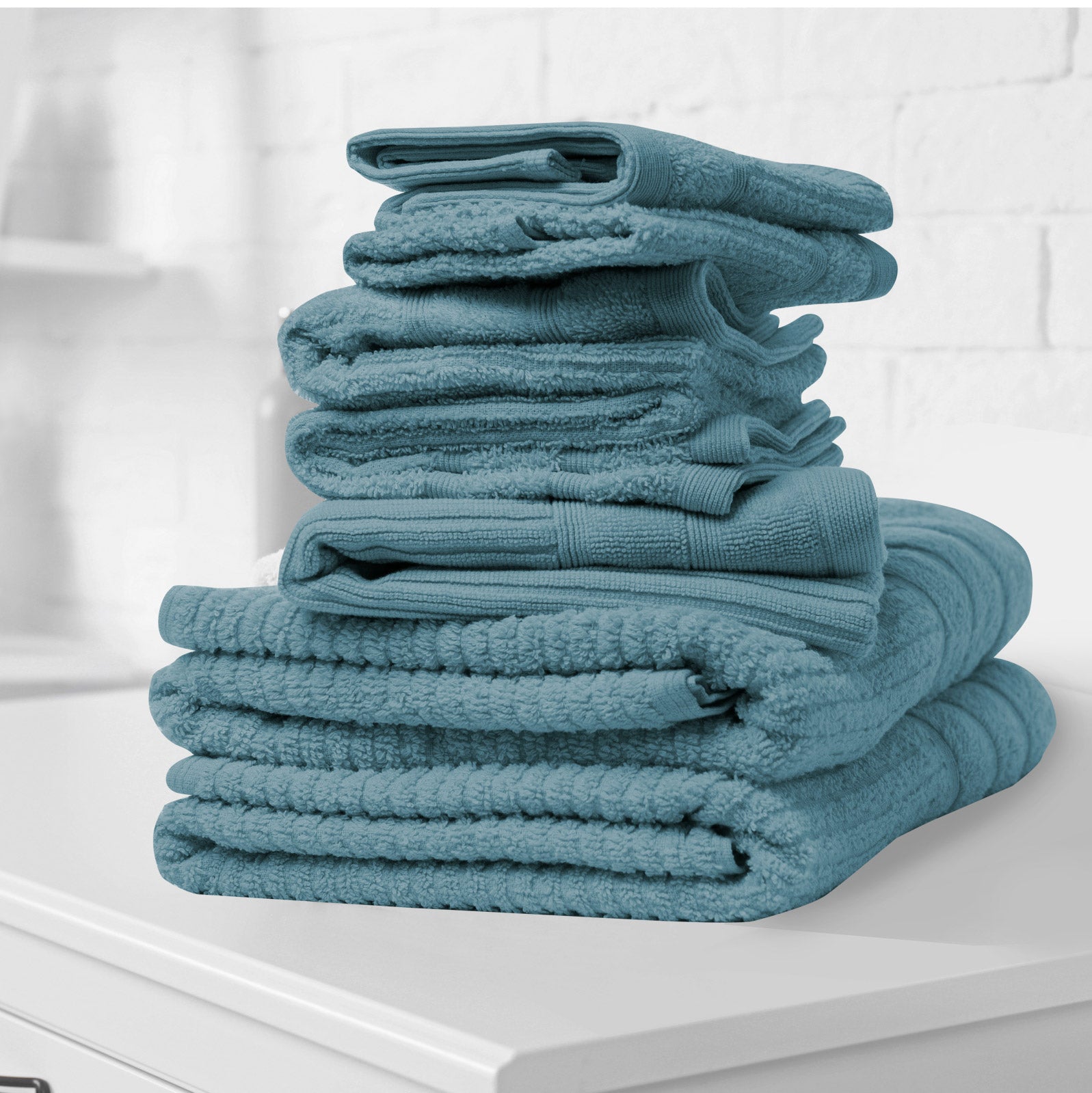 Royal Comfort Eden Egyptian Cotton 600 GSM 8 Piece Towel Pack Turquoise-1927503916094853121