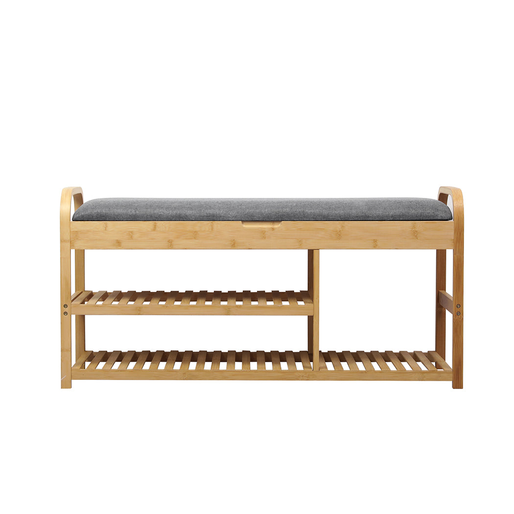 Levede Bamboo Shoe Rack Bench Entryway Seat-1942353619991007233