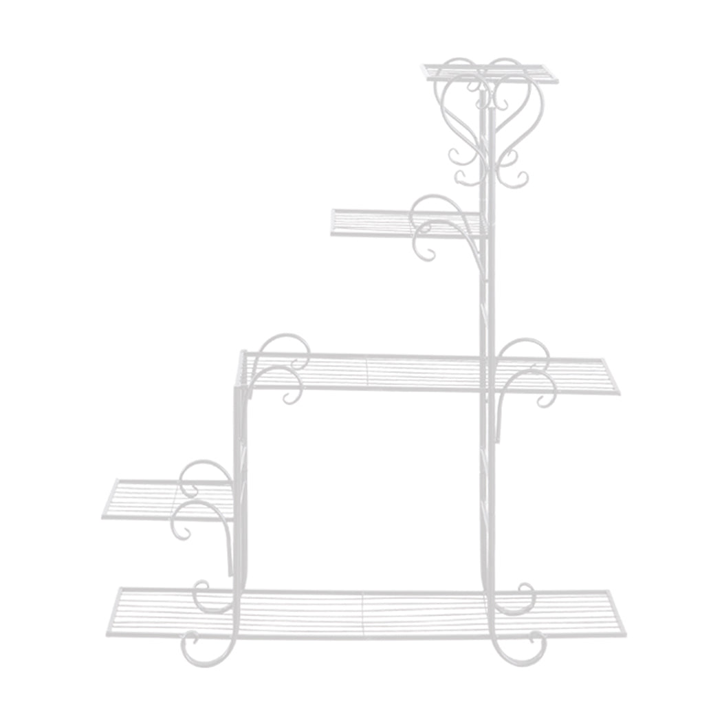 Levede Plant Stand Outdoor Indoor Metal White-1942353740573052929