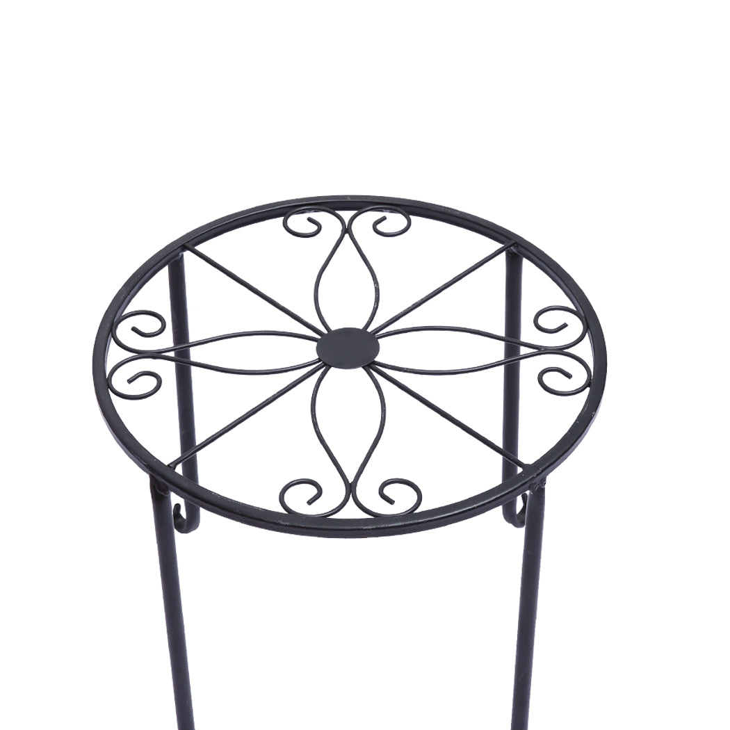 4 x Levede Metal Plant Stand Outdoor Black-1942353738408792067