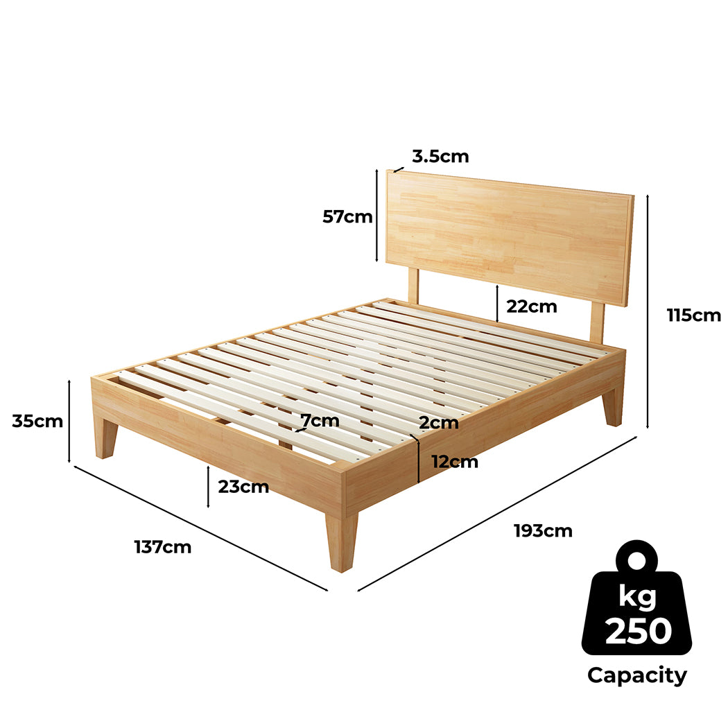 Levede Double Rubberwood Bed Frame-1910113212704100354