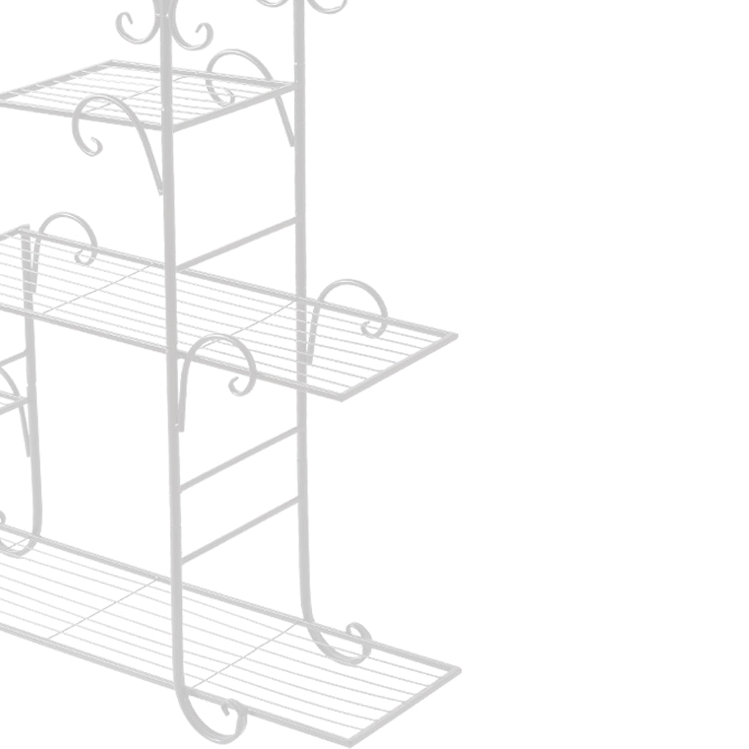 Levede Plant Stand Outdoor Indoor Metal White-1942353740573052933