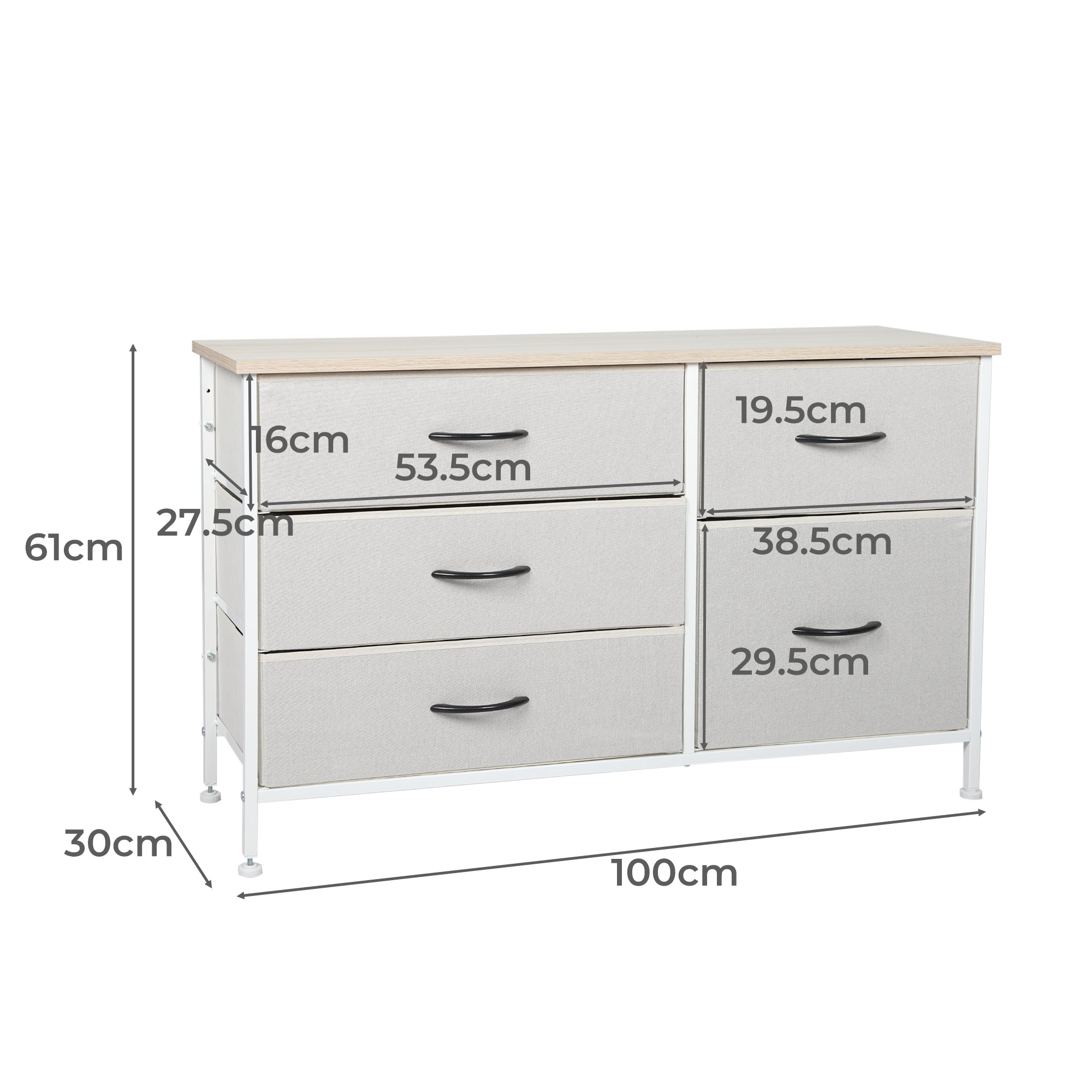Levede Storage Cabinet Tower Chest of Beige-1917016728395714562