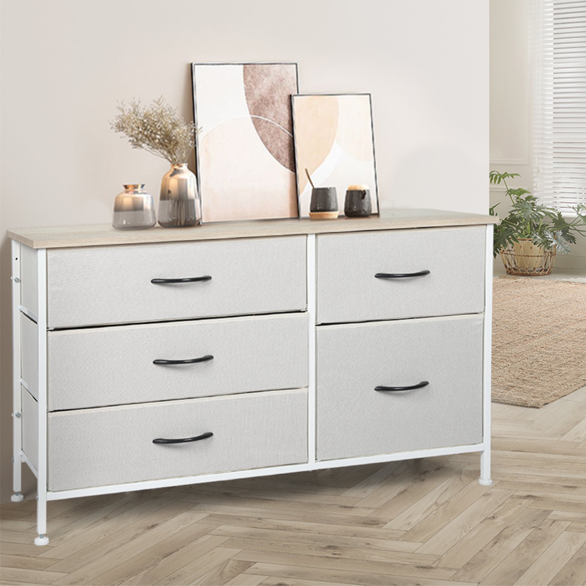 Levede Storage Cabinet Tower Chest of Beige-1917016728395714567