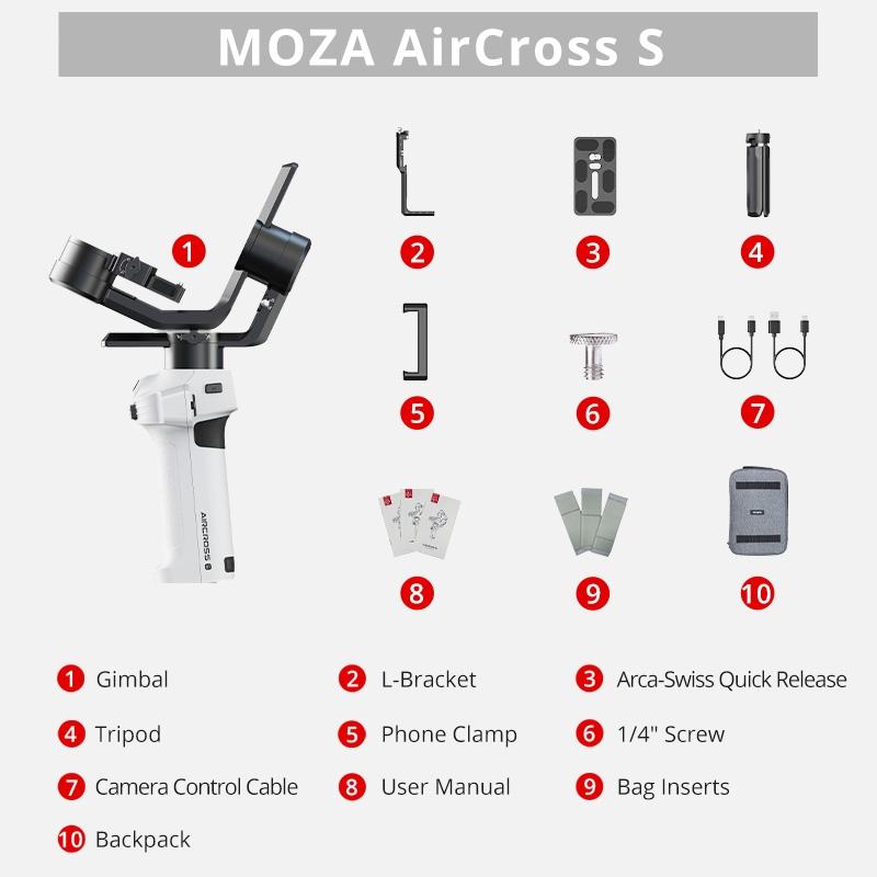 Aircross S 3 Axis Foldable Handheld Gimbal Stabilizer For Dslr Cameras And Smart Phone White-1922443415920971778