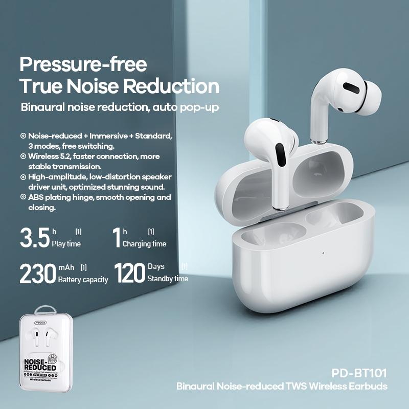 Proda Tws Wireless Earphones - Noise Canceling Binaural White-1915196817780379651