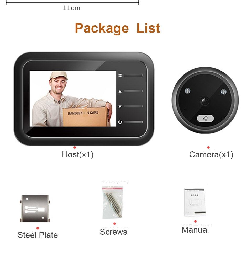 2.4 Night Vision Lcd Cat Eye Doorbell With Photo / Video Display-1915197566945988615