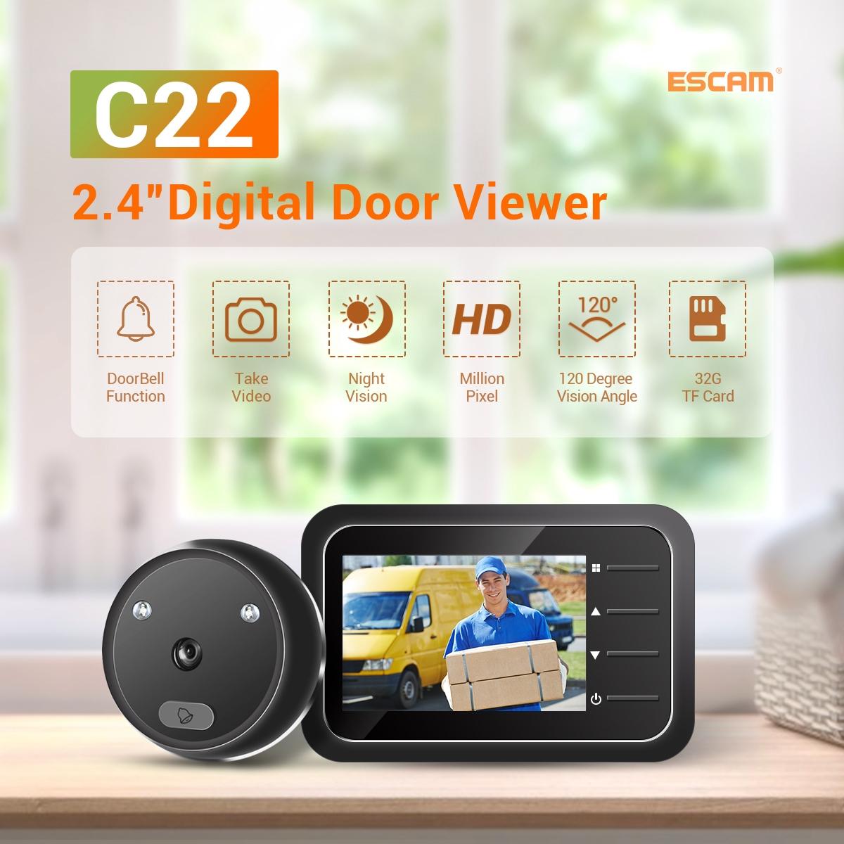 2.4 Digital Door Viewer With Night Vision Tf Card Slot Photo & Video Capture-1915197586944430082