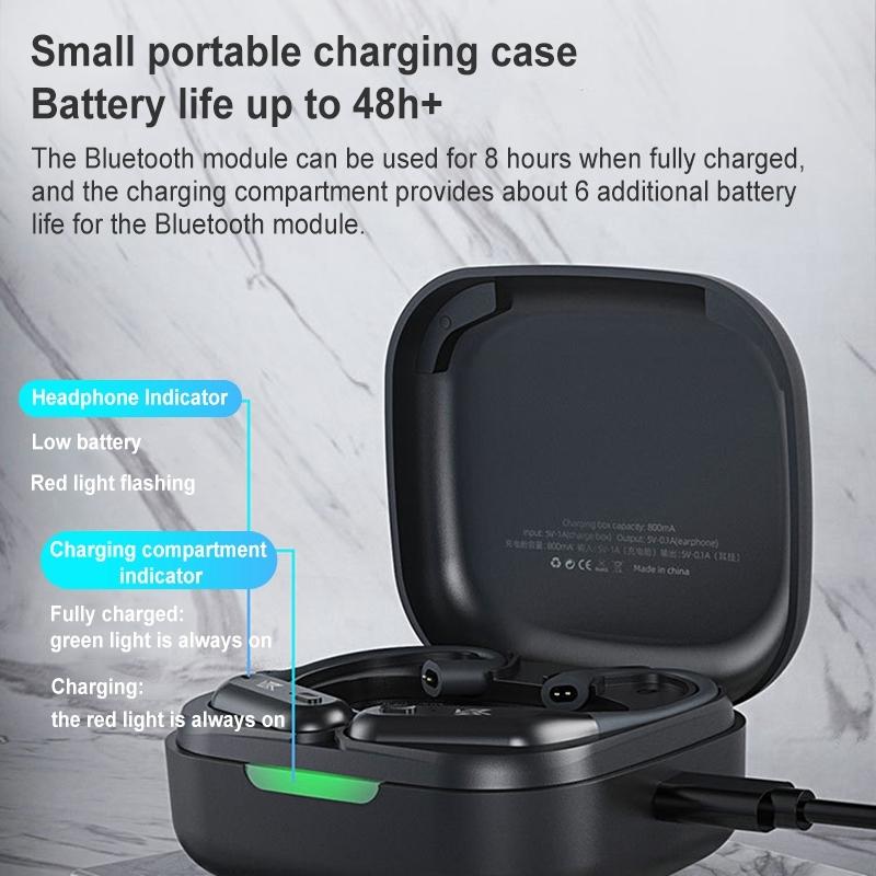 Wireless Bluetooth Module For Headset - Qualcomm 5.2 - Black Earhook-1915197145917558788