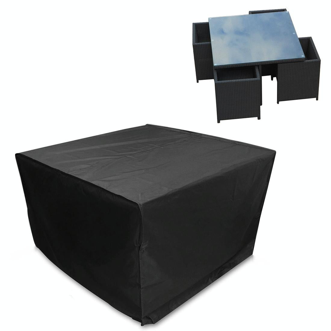 Outdoor Furniture Set Cover - Anti-Uv Waterproof Dust-Proof 210D Oxford Cloth Folding 126X126X74Cm Black-1915198022699061248