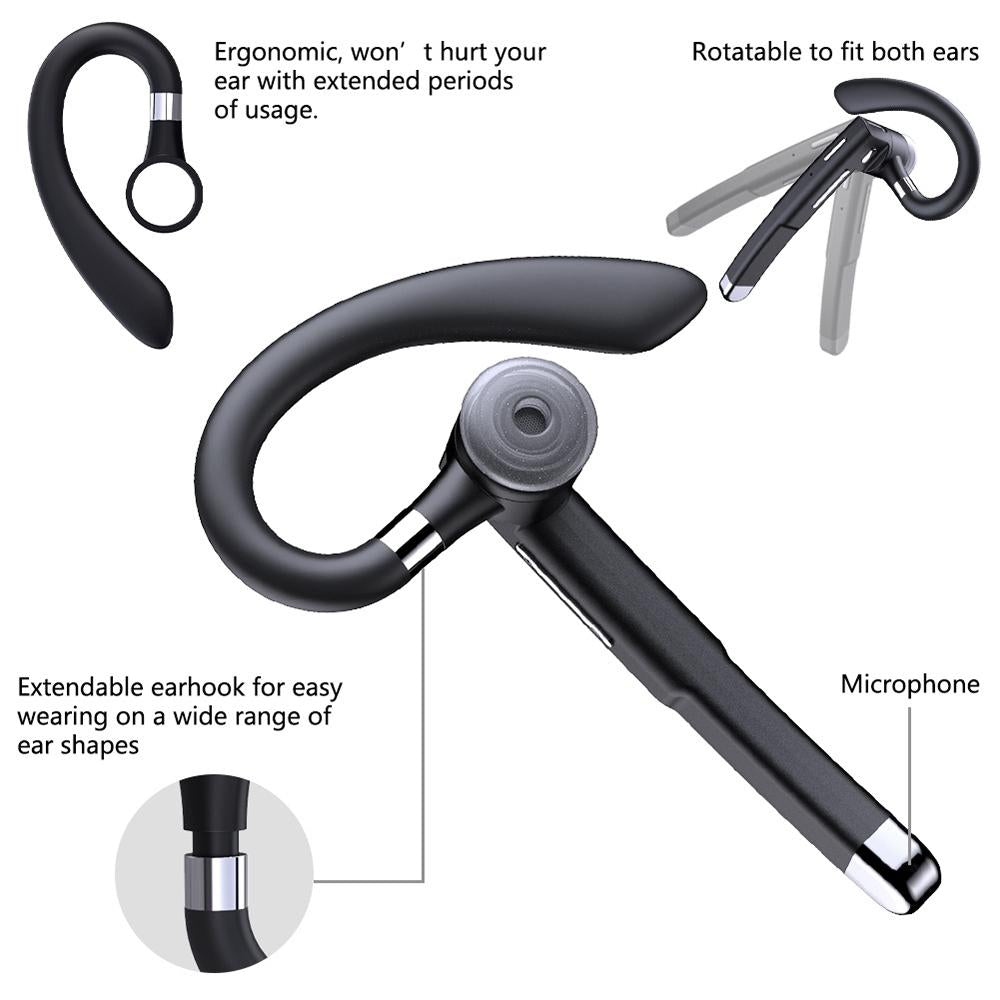 Rotatable Earhook Bluetooth Earphone For Noise Reduction Calls - No Charging Box-1915197089755828227