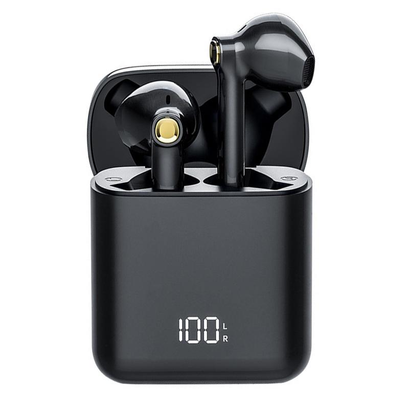 Waterproof Bluetooth Earphones With Digital Display - Black-1915196734078849024