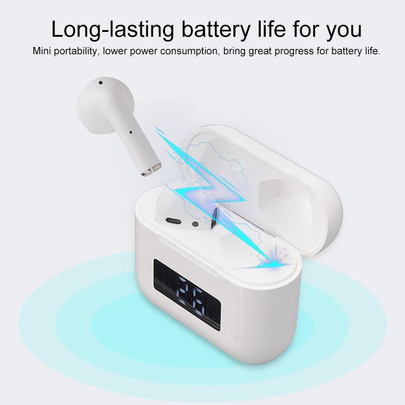 Wireless Bluetooth Earphones With Touch Display - White-1915196624737538053