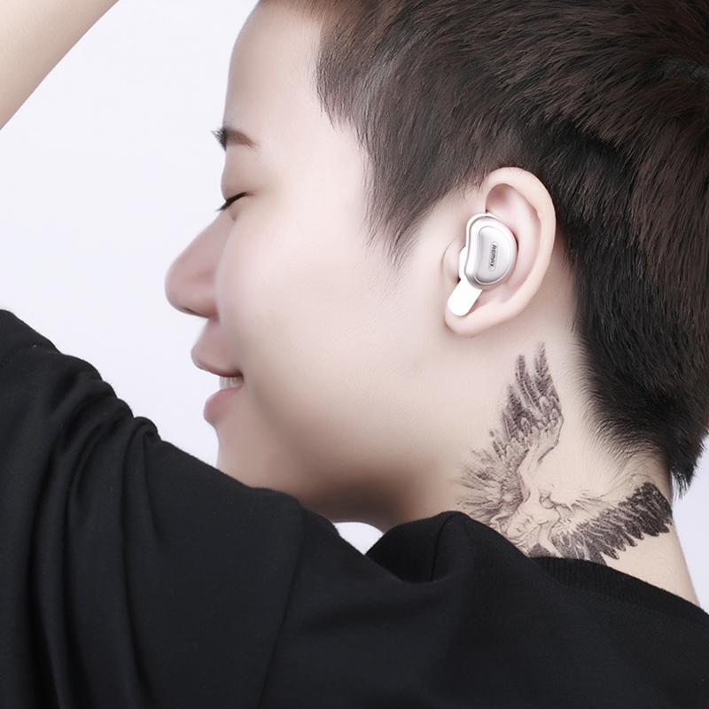 Wireless Bluetooth Earphones With Charging Box - Half Moon Shape Gold-1915196562909302791