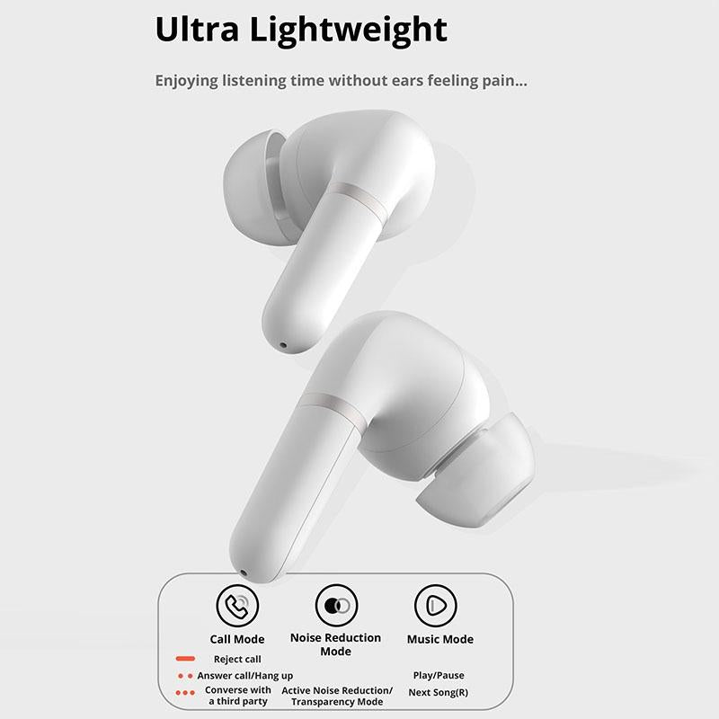 Wireless Bluetooth 5.2 Earphones With Anc & Enc Noise Reduction - White-1915196637286895621
