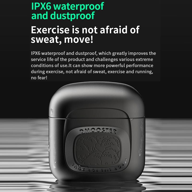 Wireless Bluetooth 5.3 Earphones - Black Ipx6 Edc-1915196506898567171