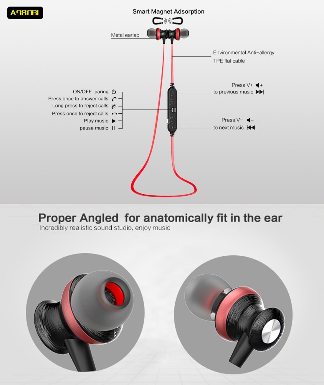 Wireless Magnetic Sport Earphones With Bluetooth Control-1915196542009085955