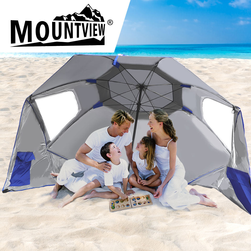 Mountview Beach Umbrella Outdoor Umbrellas Blue 2.13M-1942352879344029701