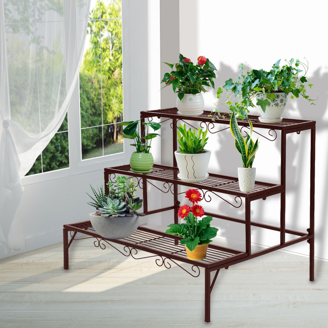 Levede Plant Stand 3 Tier Rectangle-1942352900269412358
