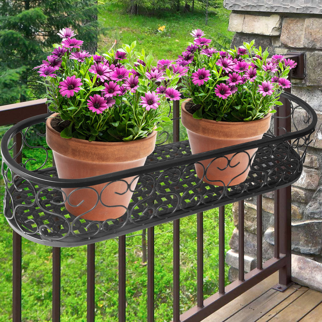 Levede Plant Stand Outdoor Indoor Home Black Oval-1942353742779256838