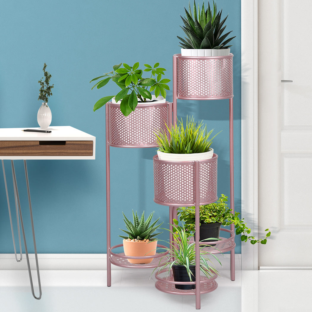 Levede 6 Tier Plant Stand Swivel Outdoor Rose Gold-1942353742254968838