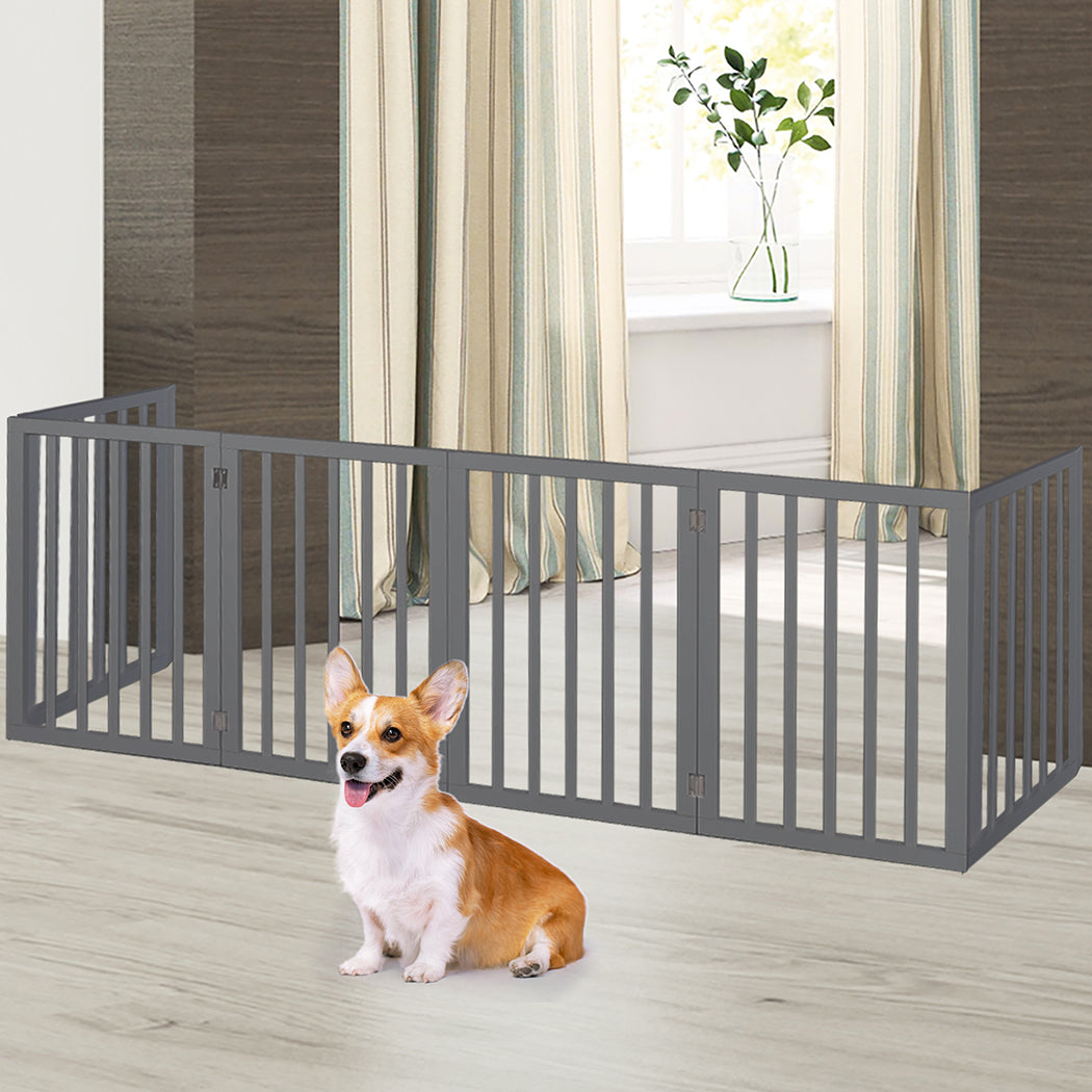 PaWz Wooden Pet Gate Dog Fence Safety Grey 100 Pack-1942353081173938182